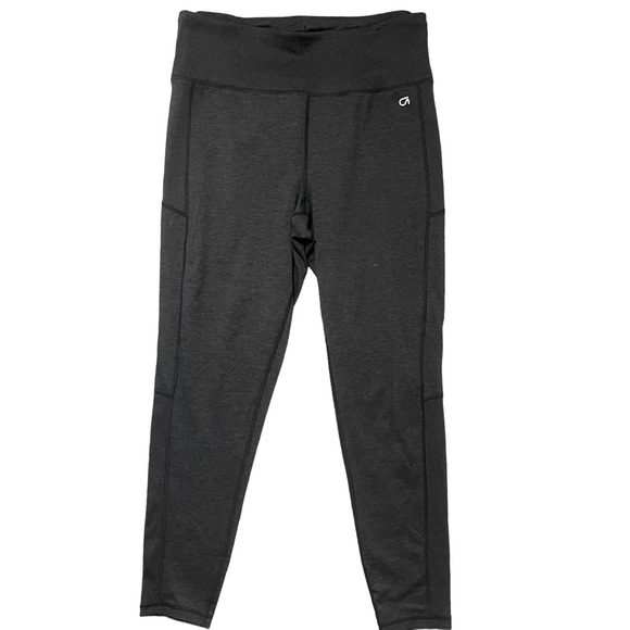 GAP Pants - Gap Fit Brushed Tech Jersey Leggings LARGE Black High Waist Athletic Fitness Gym